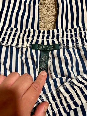Lauren Ralph Lauren Navy and White Striped Pants